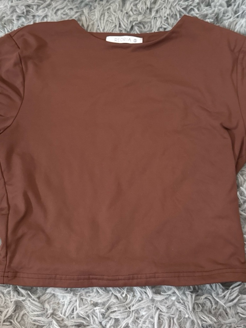 ReoRia Chocolate Brown Short Sleeve Top